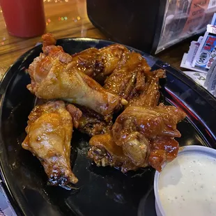 Teriyaki chicken wings.