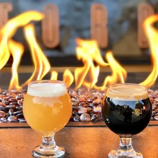 Hoppy Girl Brewing brews by the fire