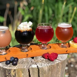 Hoppy Girl Brewing flight of beer