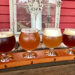 Hoppy Girl Brewing dba Turning Water Back Alley Brewing Co Flight of Beer