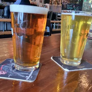 Cedar Creek Pale Ale on left, Centerpoint El Gato on right.