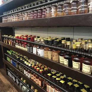 shelves of liquor