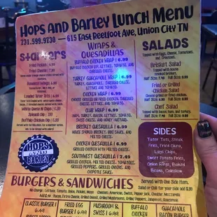 menu