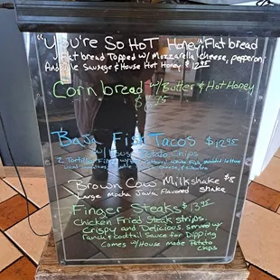 Specials menu