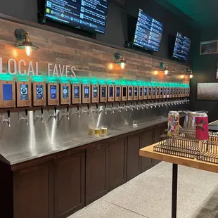 Lots of beers, cider and even kombucha