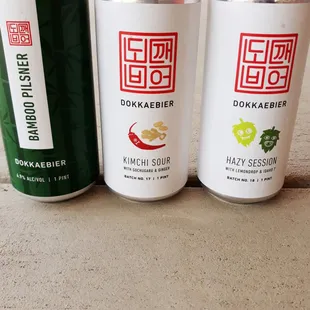 three cans of beer