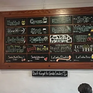 Beer menu