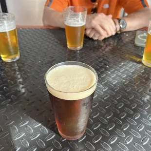 Hop Hill at the top, ExNovo (guest tap) mass Ascension IPA, bottom of the photo Irish Tan