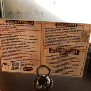 Happy hour/drinks menu  January