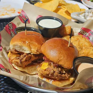 Bacon Ranch Sliders and Cajun Tots