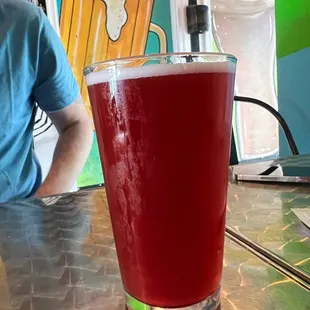 Fruited sour beer on draft