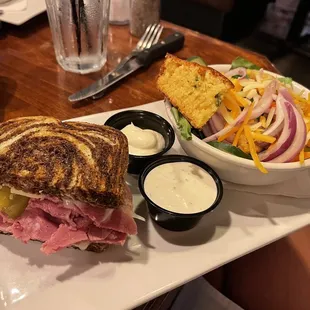 Half Reuben Sandwich and side salad 7/3/22