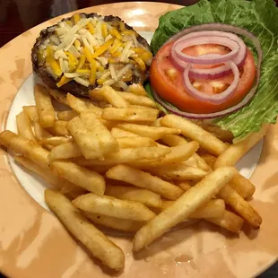 Angus Burger with cheddar.