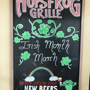March doings at Hopsfrog Grille.
