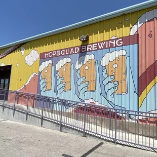 a mural on the side of a building