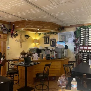 the bar and dining area