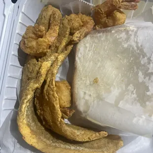 Fish and Shrimp (and the white bread)