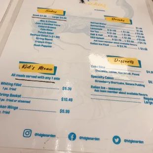 menu