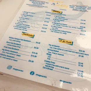 menu