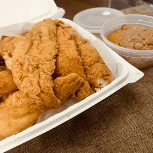 chicken wings and fried chicken, food