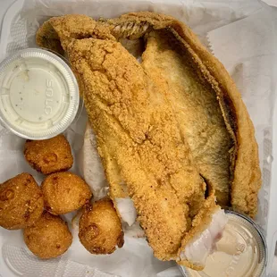 Trout Sandwich &amp; Hush Puppies