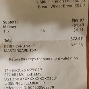 This is my receipt!. The cost.