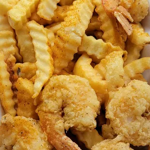 a bowl of fried shrimp