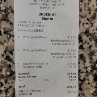 My receipt.