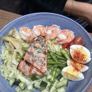 Grilled Salmon and Chilled Shrimp Louie