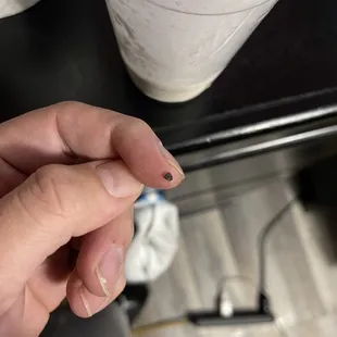 Mazapan frappe with little pebble rocks