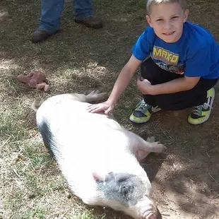 Michael petting Buttercup
