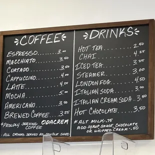 Drink Menu  - Sept 2024
