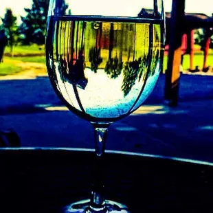 a glass of white wine