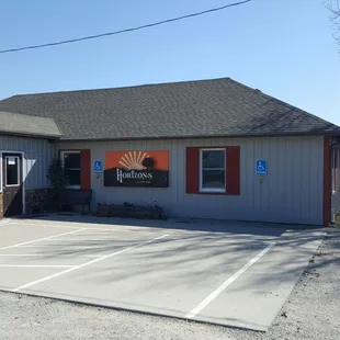 the front of the restaurant