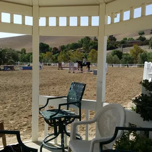 Great place to watch your kid riding a horse