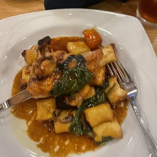 Chicken Marsala with gnocchi