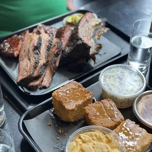 Brisket, ribs and platter