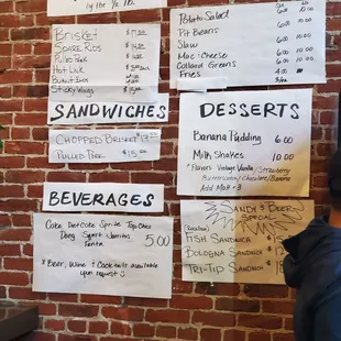 Menu at the new location