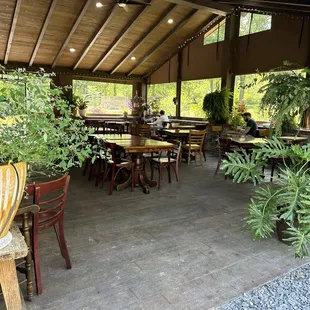 The outdoor seating area