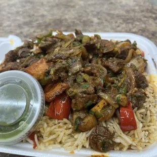 Lamb Tibs with rice