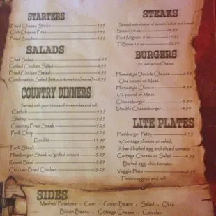 the menu