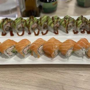 Caterpillar roll and Alaska roll