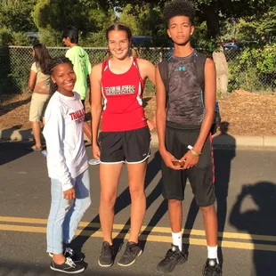 Three of the Trailblazers Track Club delegation...