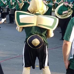 Herky shaking his stinger