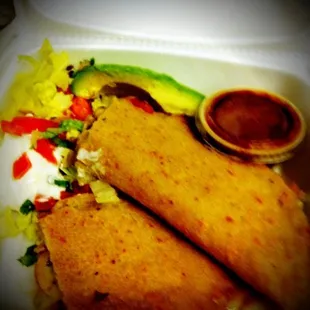 Veggie Quesadilla - mushrooms and white cheese!