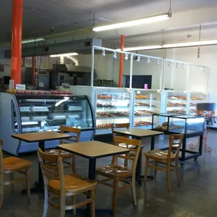 the interior of a bakery