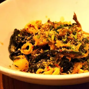a bowl of food on a table