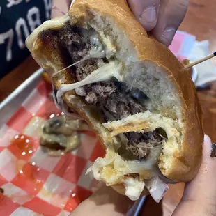 Mushroom and swiss burger