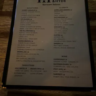 menu