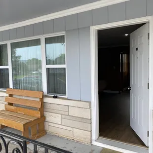 Porch area outside the room.